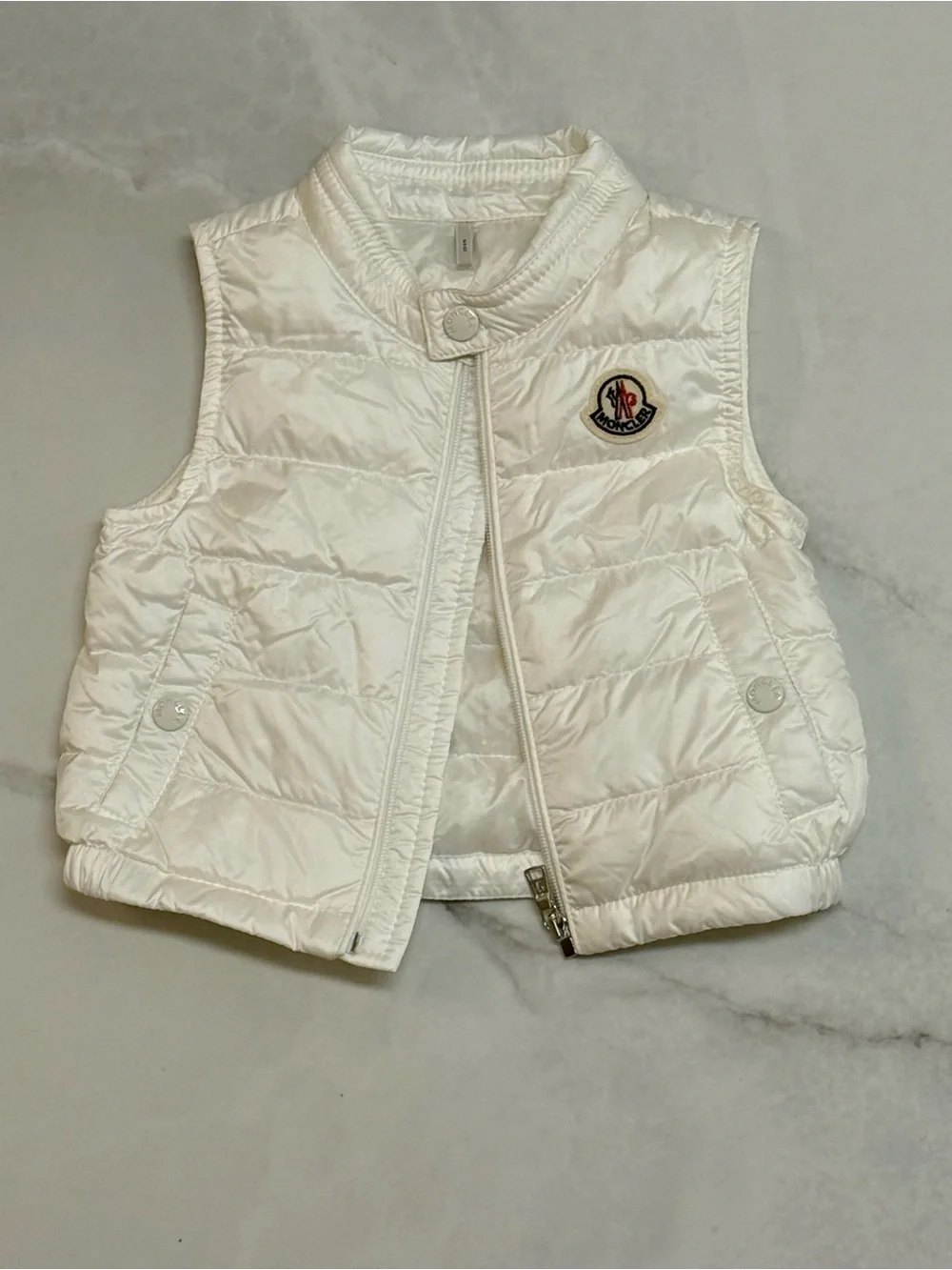 MONCLER Baby White Quilted Puffer Vest
